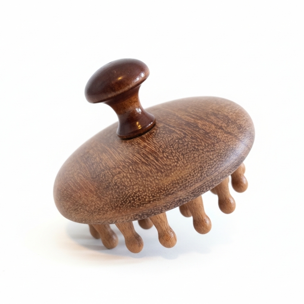 Wooden Scalp Massager Brush for Women - Brown